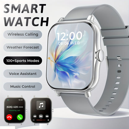 1.83-Inch Smart Watch - Unisex Fitness Tracker - Wireless Calling, Music Play, Weather Forecast - Call Alerts, App Notifications, Versatile Watch Faces - Perfect Gift for Labor Day, Back to School & Christmas - Stylish Sporty Design