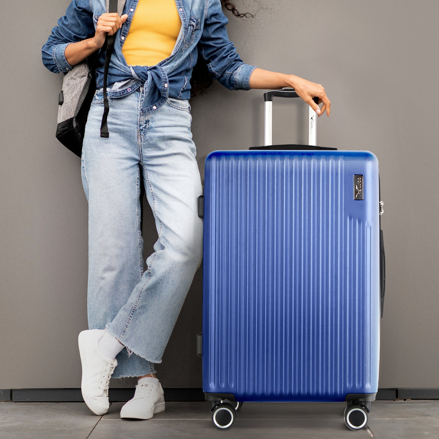 LUGG 76.5 x 50.5 x 30cm Vacay Suitcase ABS Luggage with TSA Indent Lock, Aluminium Trolley Handle, 360° Spinner Wheels, Water-Resistant & Durable Material - Airline Compatible (28inch)