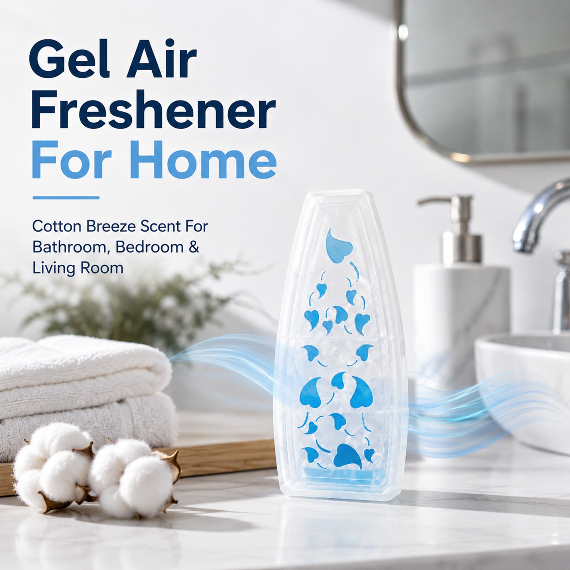 Air Freshener with 150g, Cotton, 12 Pack, 12pk, Gel Cotton Breeze Long Lasting Room - product gallery image 2