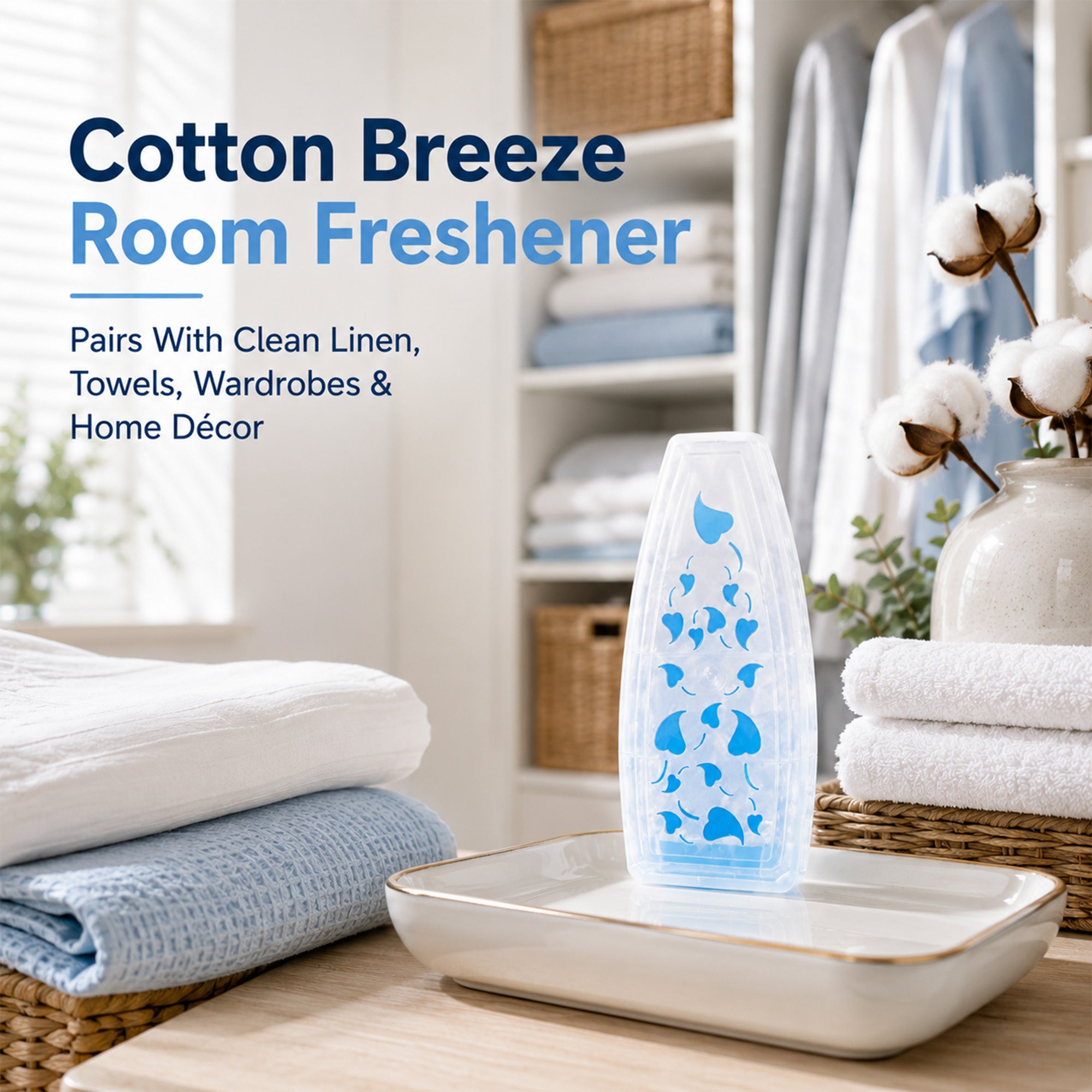 Air Freshener with 150g, Cotton, 24 Pack, 24pk, Gel Cotton Breeze Long Lasting Room - product gallery image 3