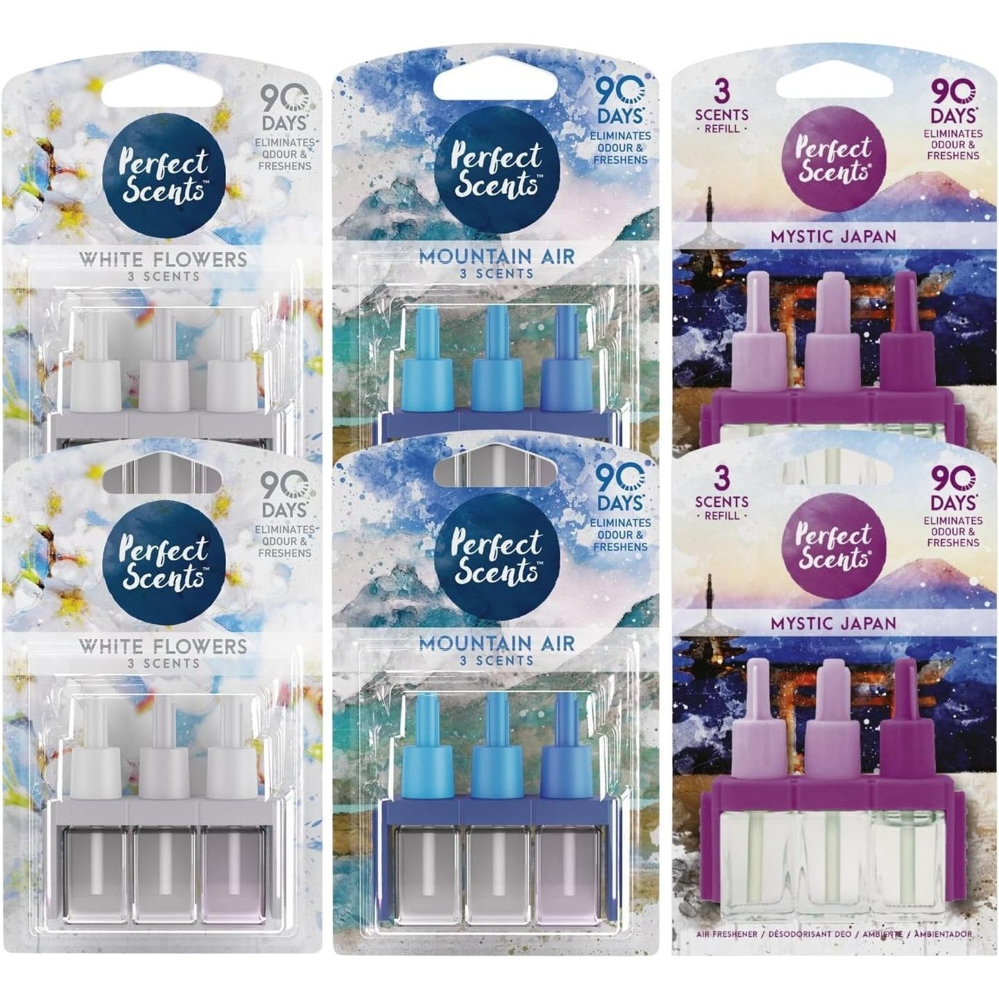 Air Freshener with 20ml, 2 Pack of 6, Scents 6x Scents Refill Mystical Japan