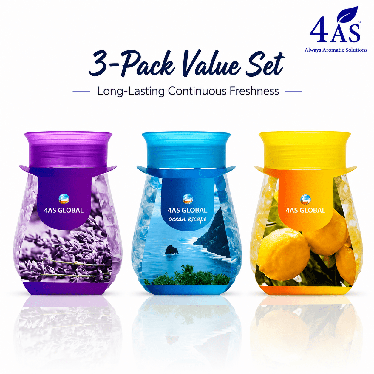 Air Freshener with 280g, 3 Pack, 4AS Beads Three Fragrances