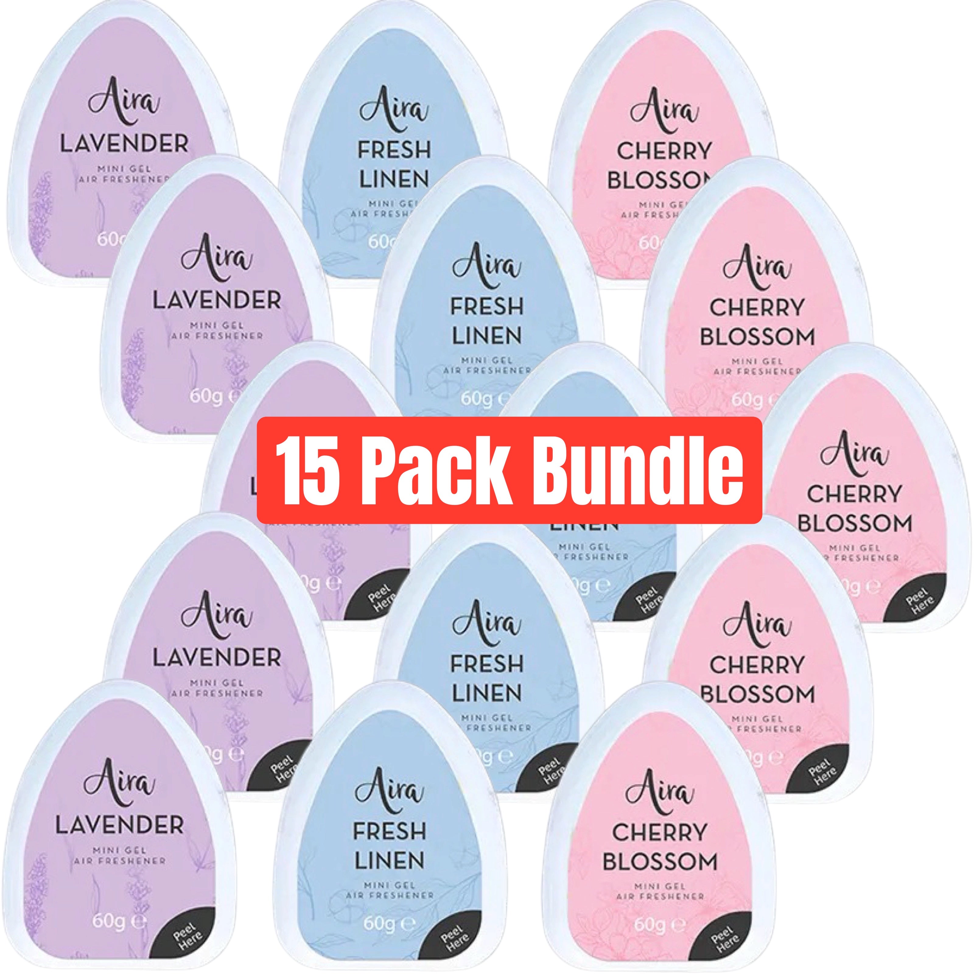 Air Freshener with 60g, 15 Pack, Solid Gel Long-Lasting Room Bathroom Odour - product gallery image 2