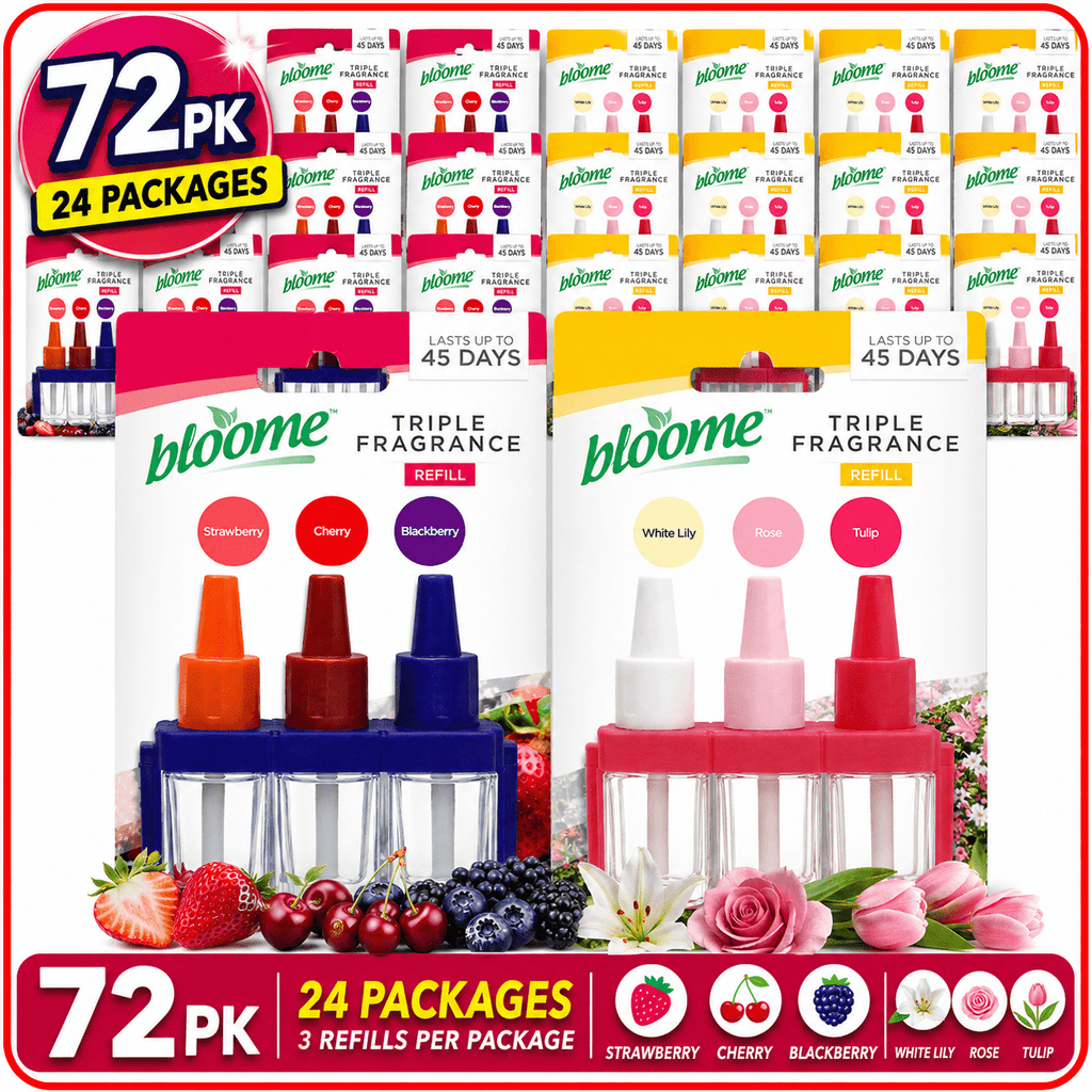Air Freshener with 72pk-Mixed Fragrance Plug-In Refills 72-Pack