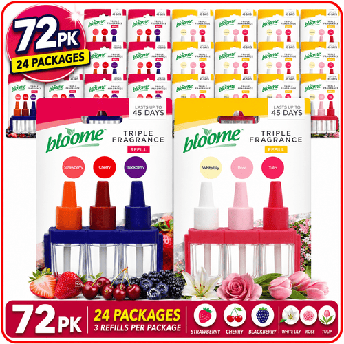 Air Freshener with 72pk-Mixed Fragrance Plug-In Refills 72-Pack