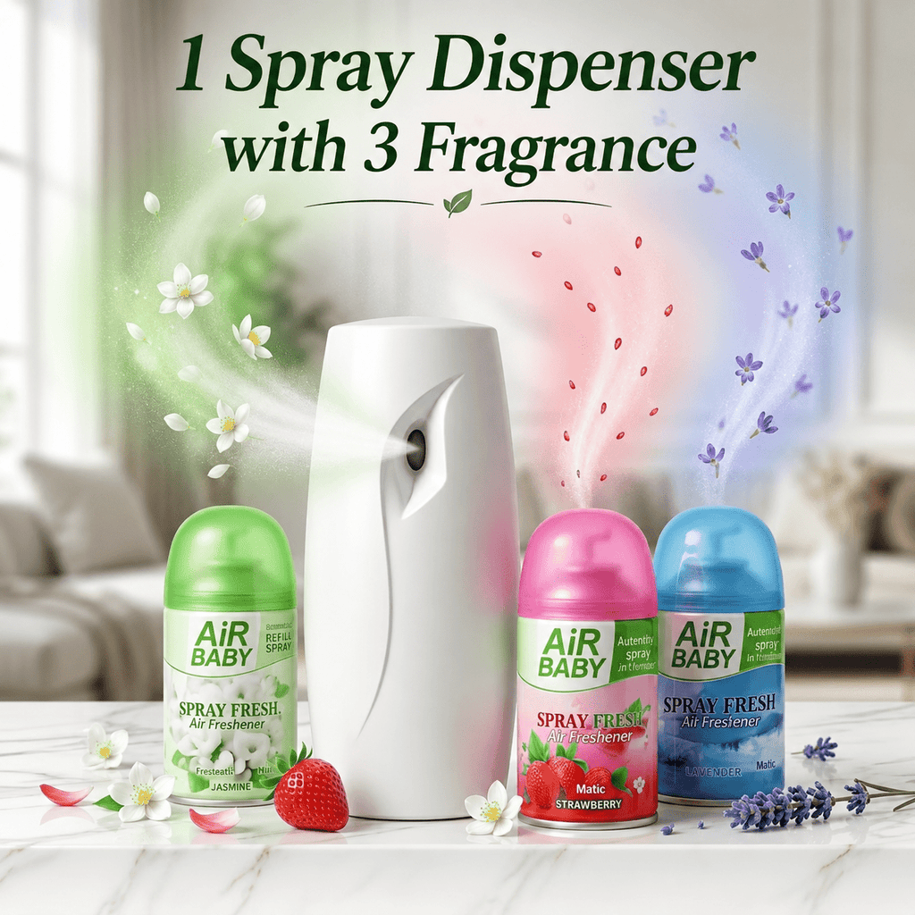 Air Freshener with Wall-Mounted, 3 Sprays & 1 Dispenser