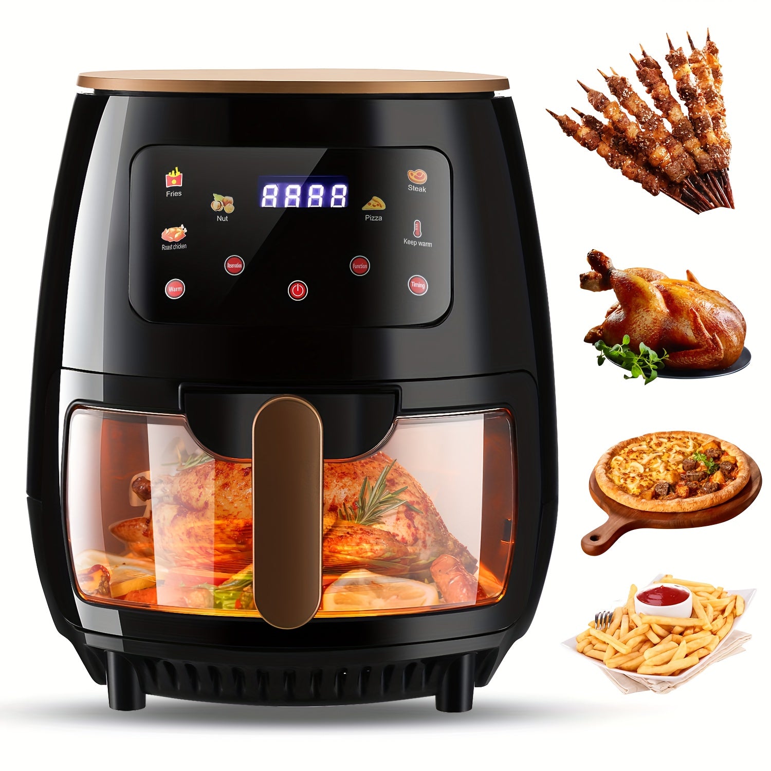 Air Fryer 6L Transparent New Large with Glass, Capacity Touch Screen Multifunction Home - product gallery image 2
