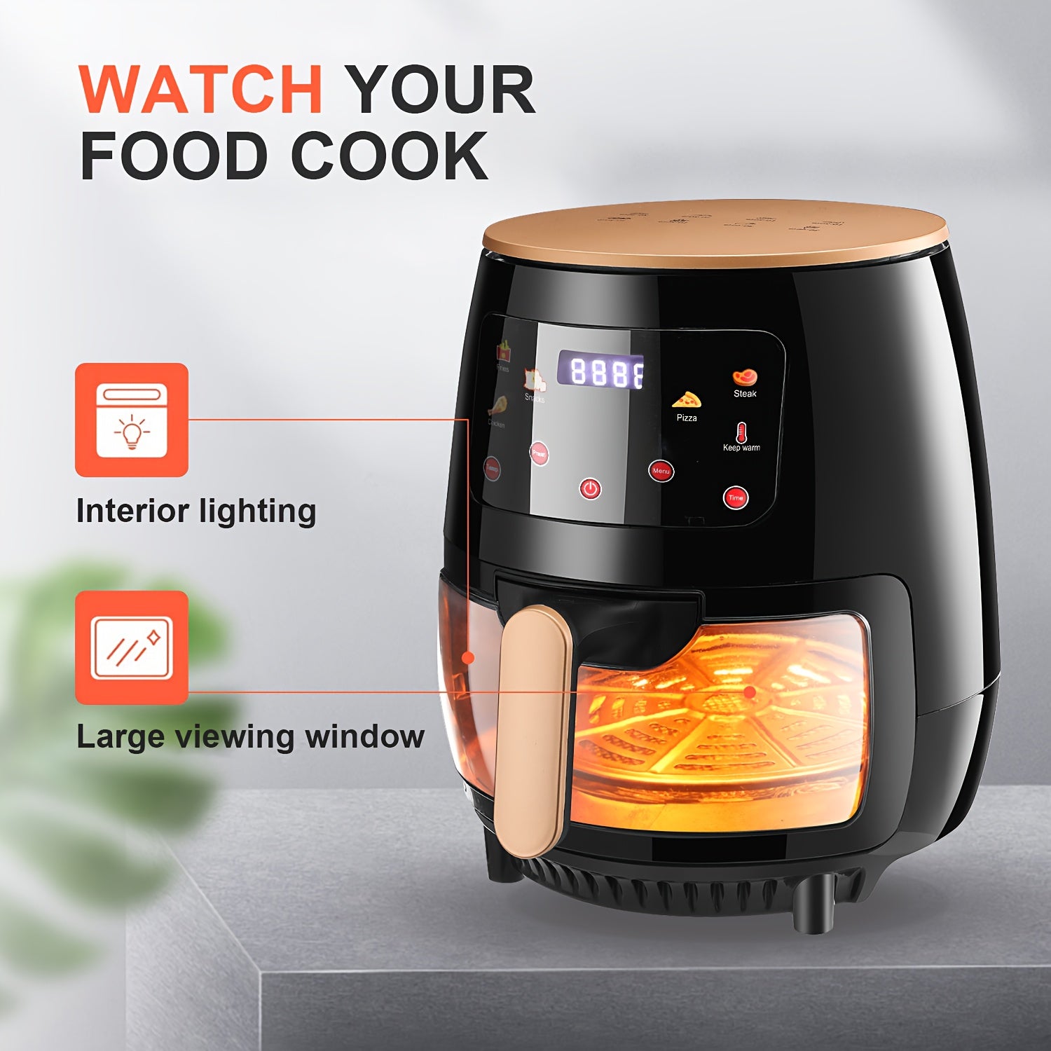 Air Fryer 6L Transparent New Large with Glass, Capacity Touch Screen Multifunction Home - product gallery image 5