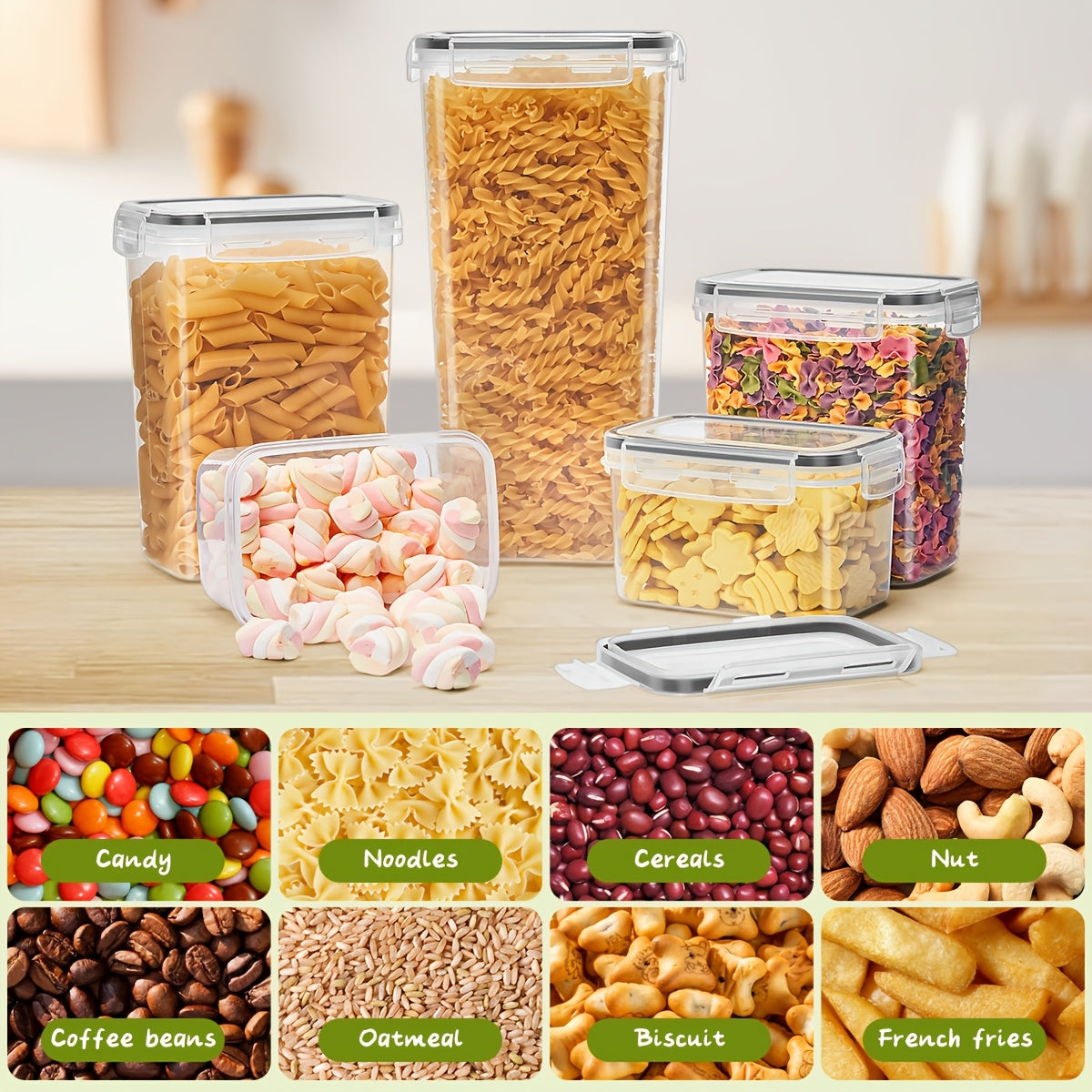 Air-tight Crisper with Lid with Plastic, 84pcs, 48/46/12/60/84pcs Air-tight Label Marker - product gallery image 2