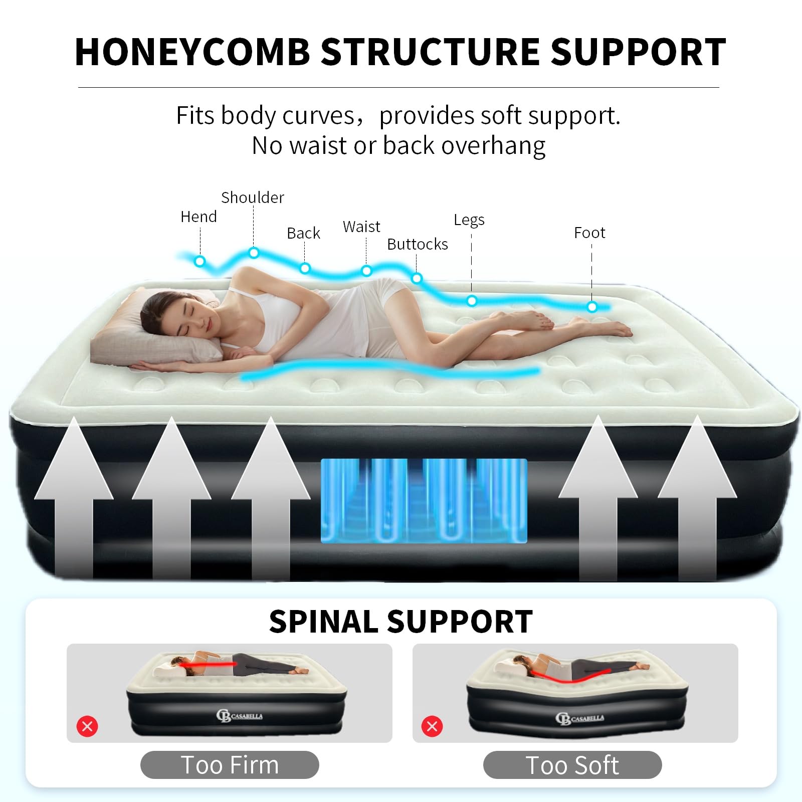 Airbed with Foldable, Waterproof, Casabella Built-In Electric Pump - product gallery image 4