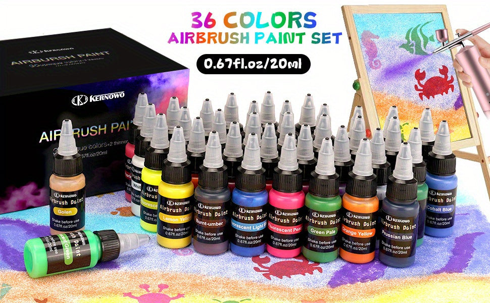 Airbrush Paint with 20ml, Acrylic, Colours Thinners Water-Based Acrylic Bottles - product gallery image 3