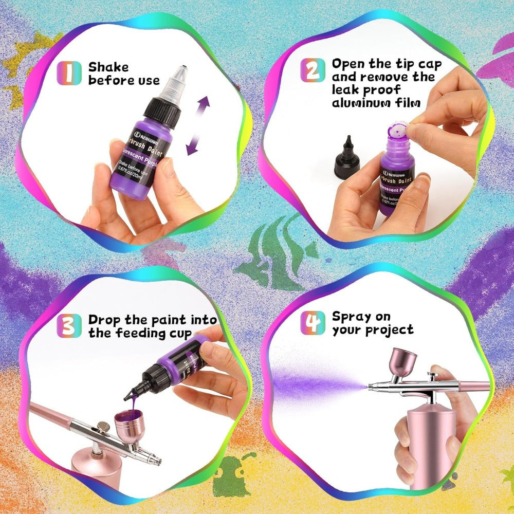 Airbrush Paint with 20ml, Acrylic, Water-Based Acrylic or Colours Thinner Bottles - product gallery image 4