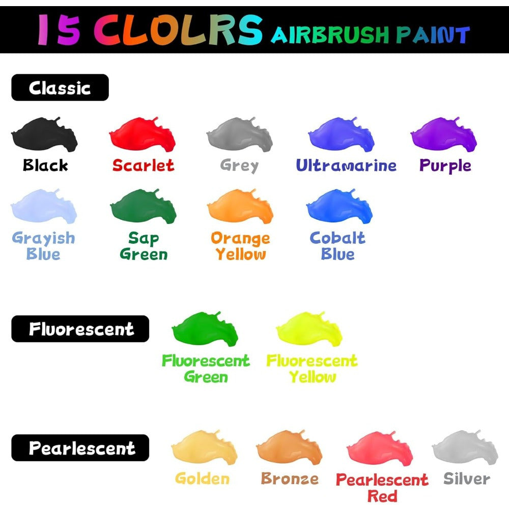 Airbrush Paint with 20ml, Acrylic, Water-Based Acrylic or Colours Thinner Bottles - product gallery image 8