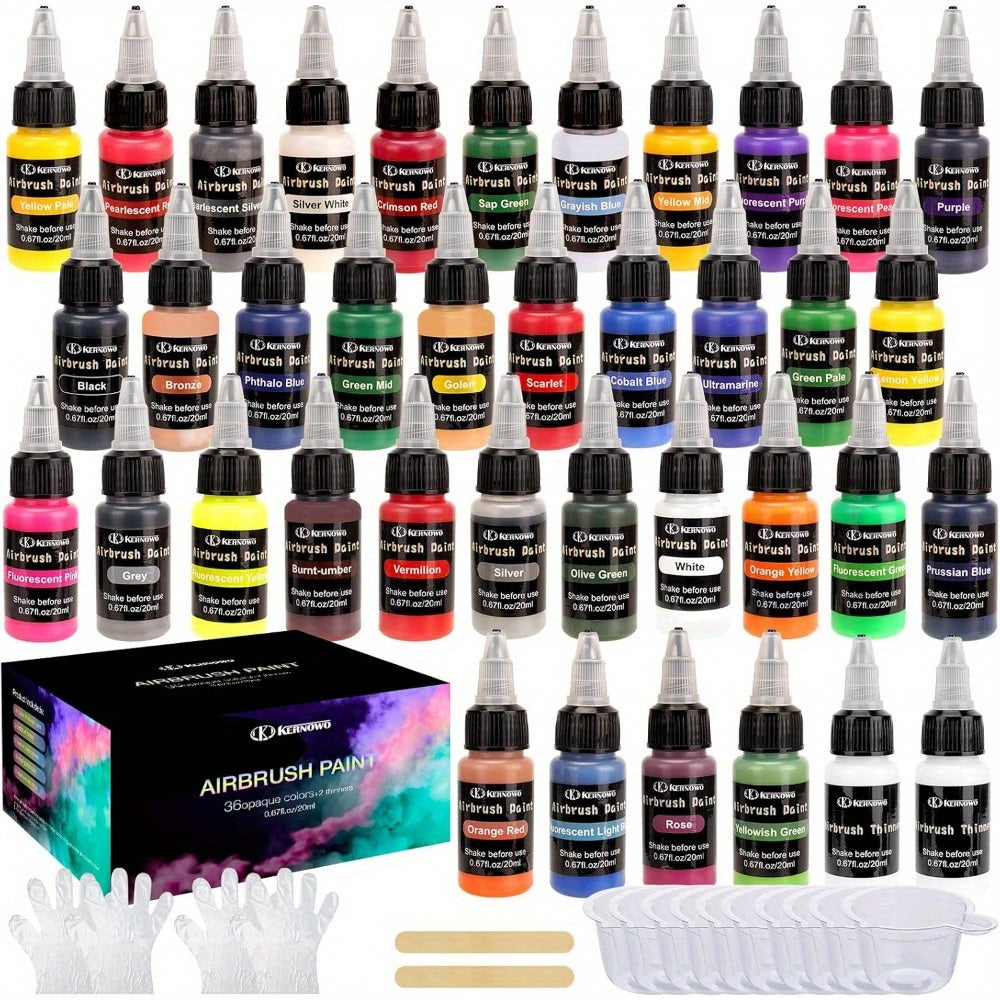 Airbrush Paint with 20ml, Acrylic, Water-Based Acrylic or Colours Thinner Bottles
