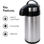 Airpot Flask with Stainless Steel, Crystals Stainless Steel Pump Action or - product gallery image 11