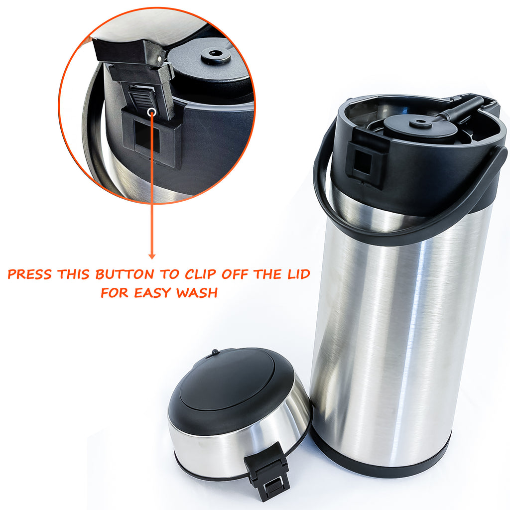 Airpot Flask with Stainless Steel, Crystals Stainless Steel Pump Action or - product gallery image 15