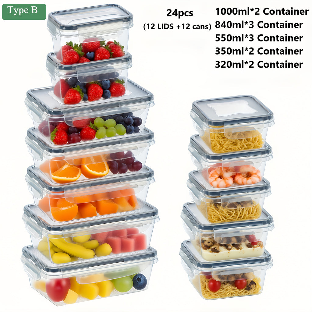 Airtight Food Container Set with 48 Pieces, Stackable Containers or Pieces - product gallery image 11