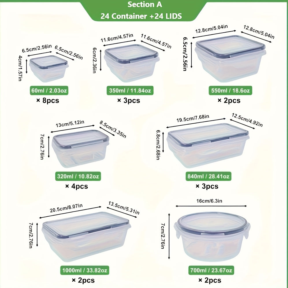 Airtight Food Container Set with 48 Pieces, Stackable Containers or Pieces - product gallery image 16