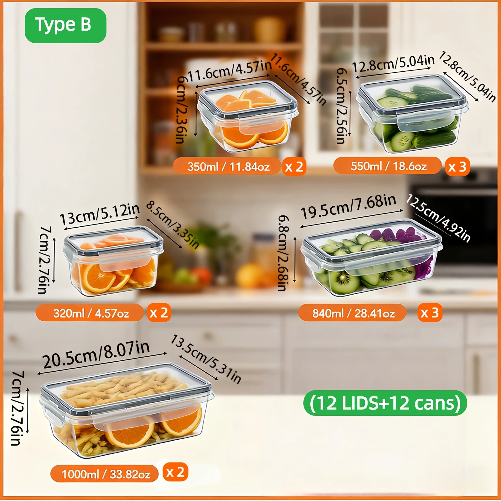 Airtight Food Container Set with 48 Pieces, Stackable Containers or Pieces - product gallery image 17