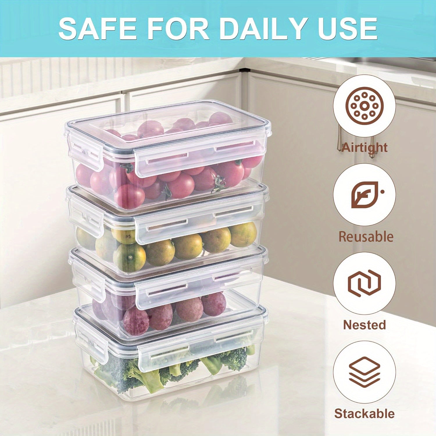 Airtight Food Container Set with 48 Pieces, Stackable Containers or Pieces - product gallery image 19