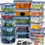 Airtight Food Container Set with 48 Pieces, Stackable Containers or Pieces