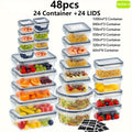 Airtight Food Container Set with 48 Pieces, Stackable Containers or Pieces - Section A option