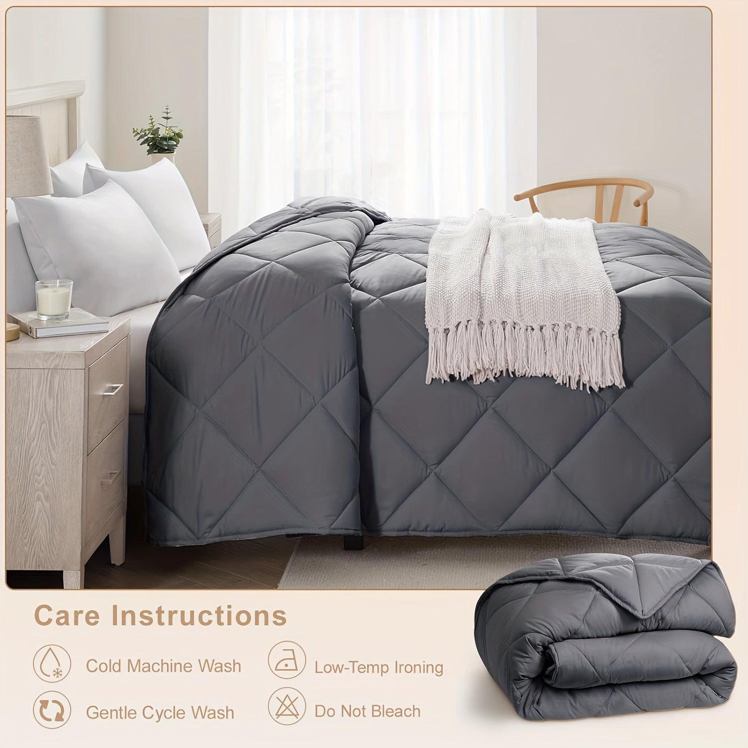 All Seasons Quilted Comforter Tog 4.5 10.5 with Microfibre - product gallery image 4