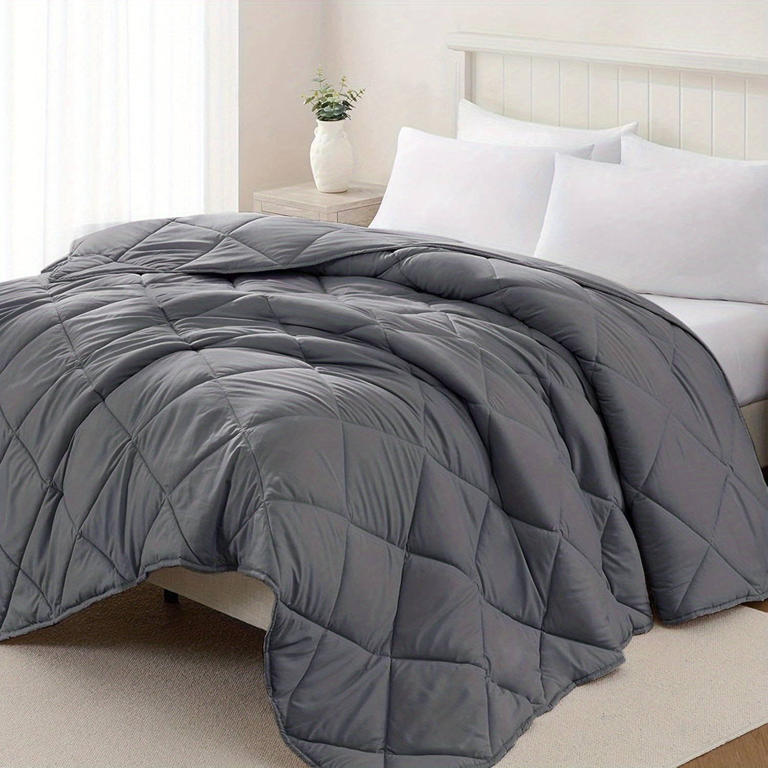 All Seasons Quilted Comforter Tog 4.5 10.5 with Microfibre