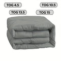 All Seasons Quilted Comforter Tog 4.5 10.5 with Microfibre - Tog 4.5-Grey, single(135cm*200cm) option