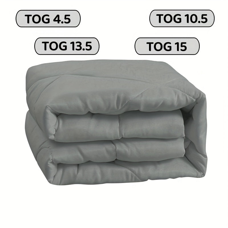 All Seasons Quilted Comforter Tog 4.5 10.5 with Microfibre - Tog 4.5-Grey, single(135cm*200cm) option