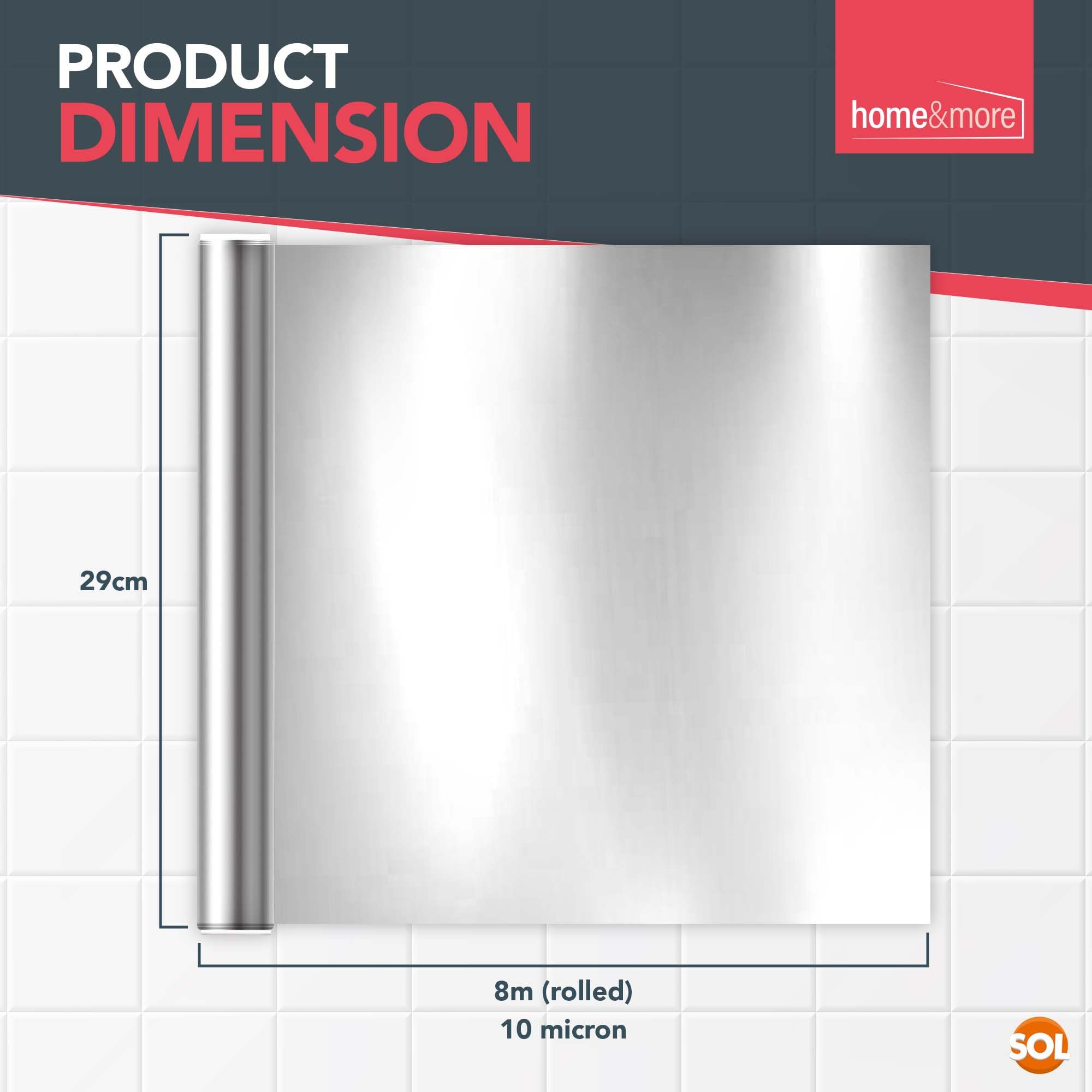 Aluminium Foil Roll with 64m, 29cm, 8 Pack, 64m Kitchen Cutter 8m Non-Stick Silver - product gallery image 2