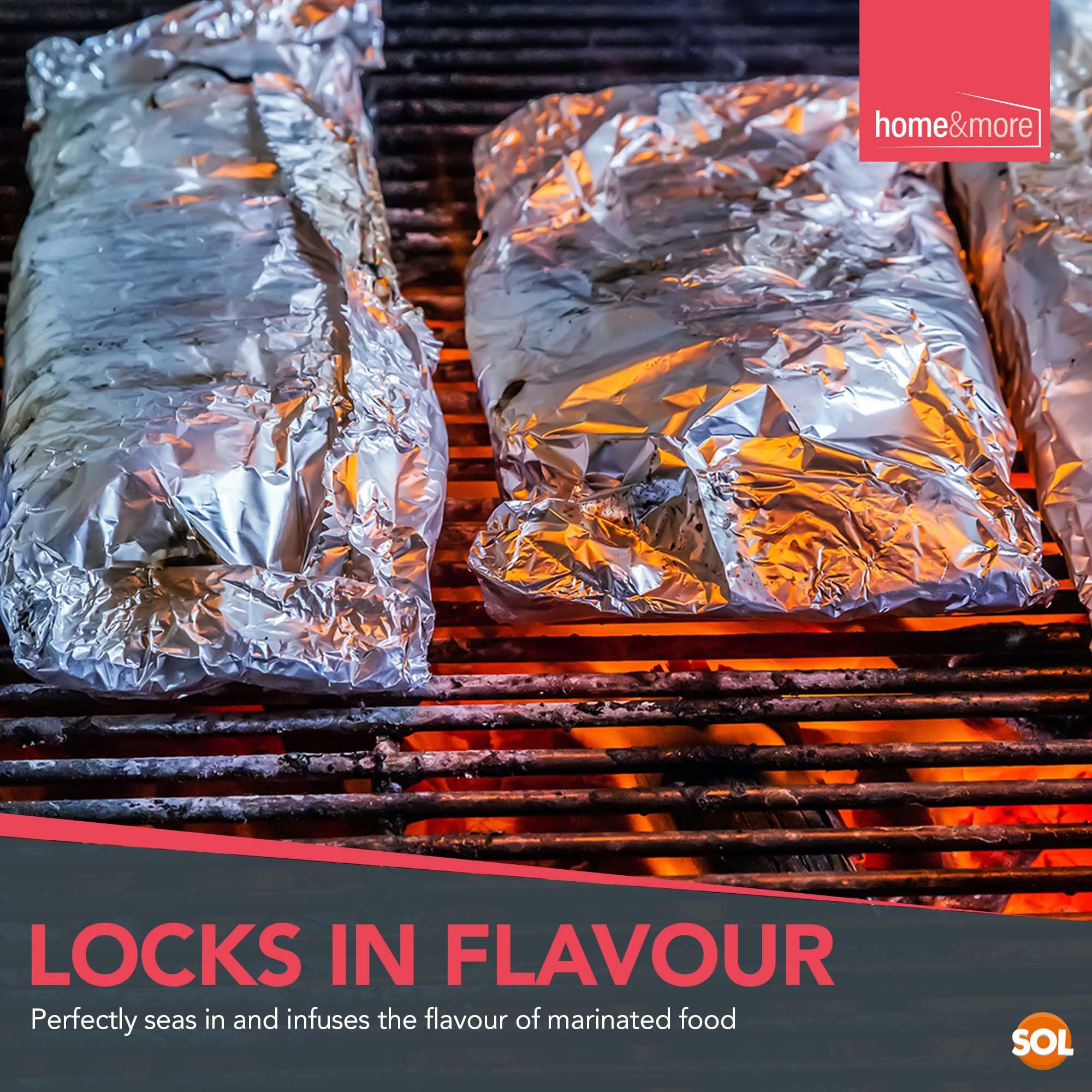 Aluminium Foil Roll with 64m, 29cm, 8 Pack, 64m Kitchen Cutter 8m Non-Stick Silver - product gallery image 4