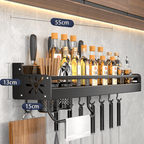 Aluminium Wall-Mounted Kitchen Storage with 1pcs for kitchens - product gallery image 2