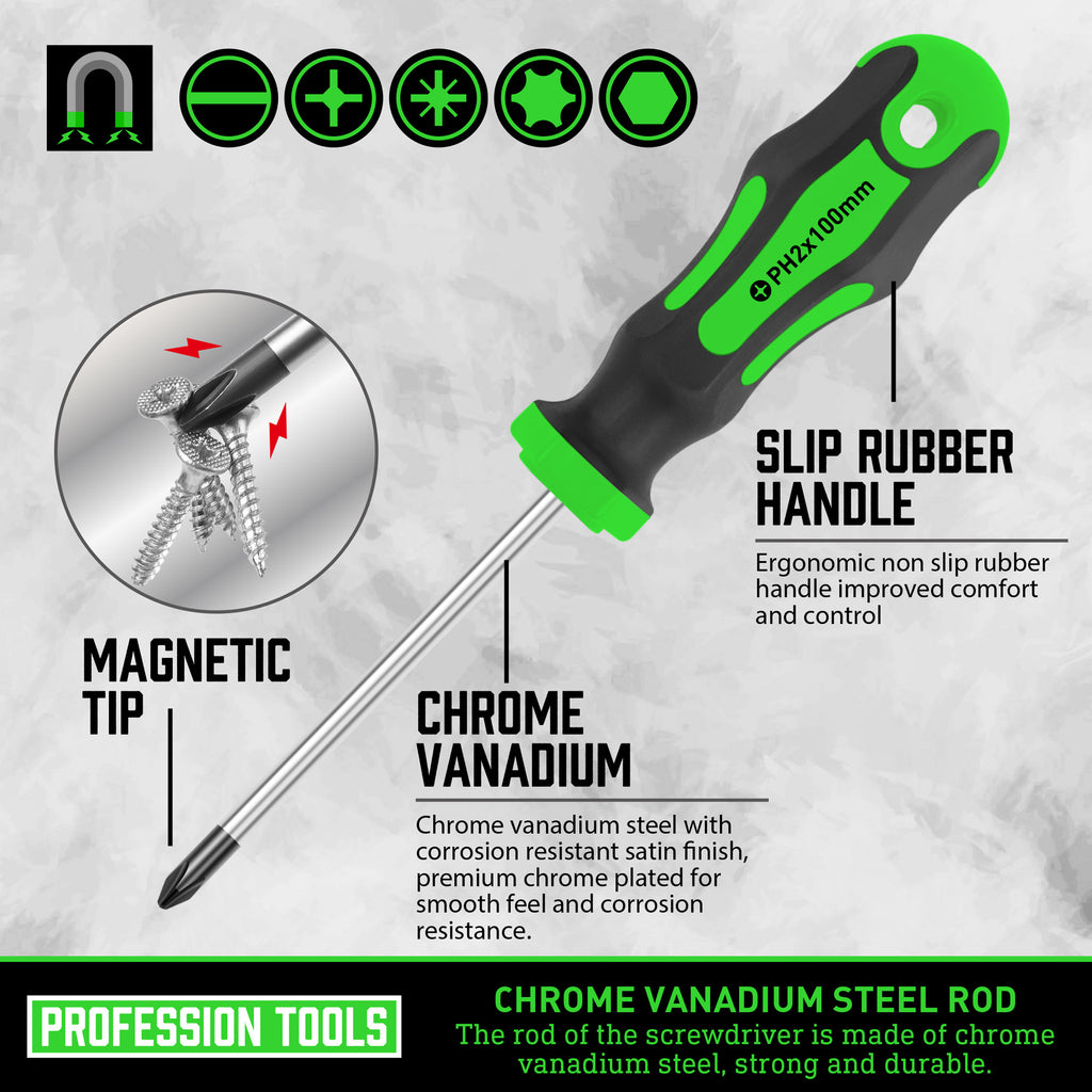Amartisan 43pcs Magnetic Screwdriver Set with Case, Chrome Vanadium Steel, Includes - product gallery image 2