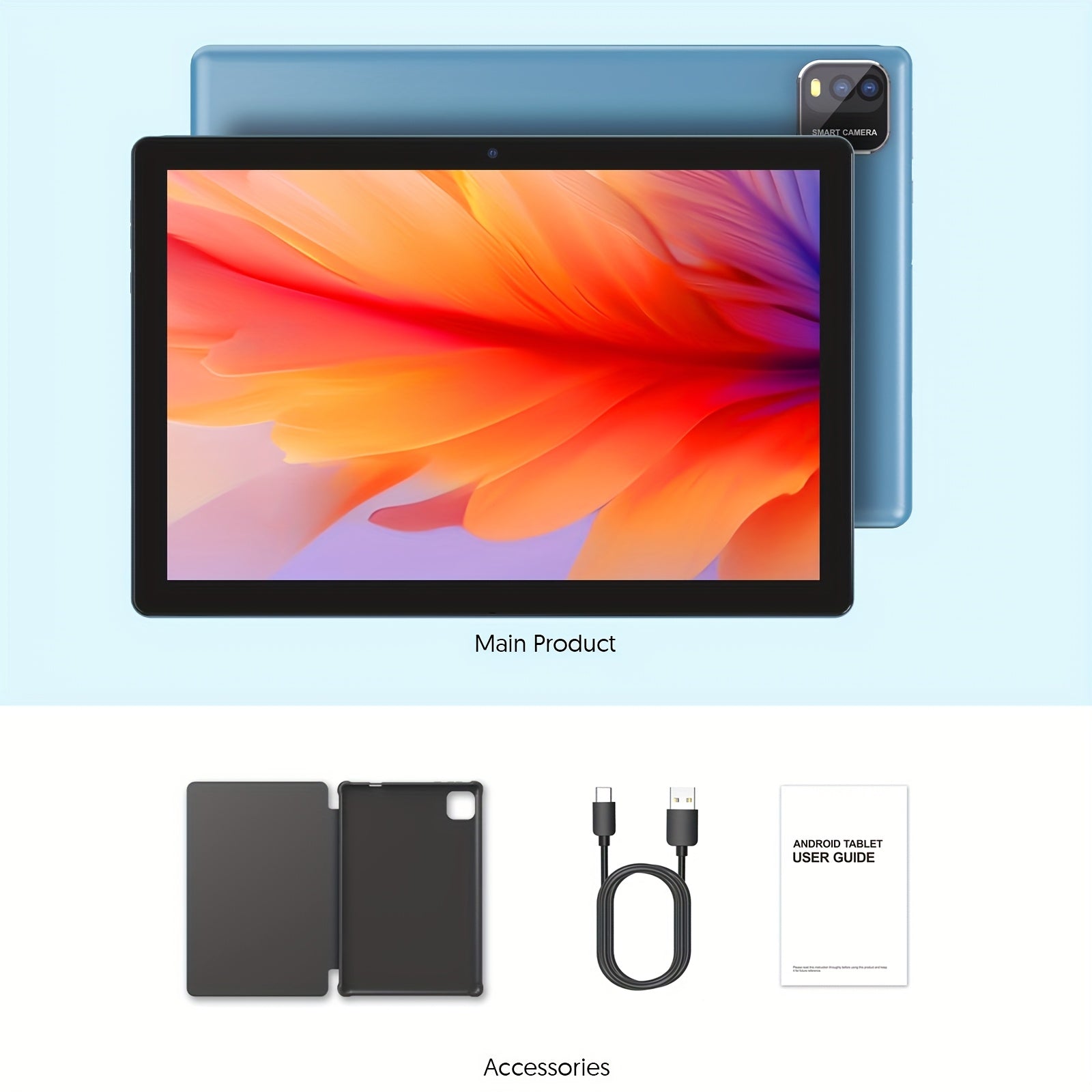 Android Tablet 10.1 Inch 12GB RAM 64GB ROM with 3GB+64GB - Tablet+case, 3GB+64GB option