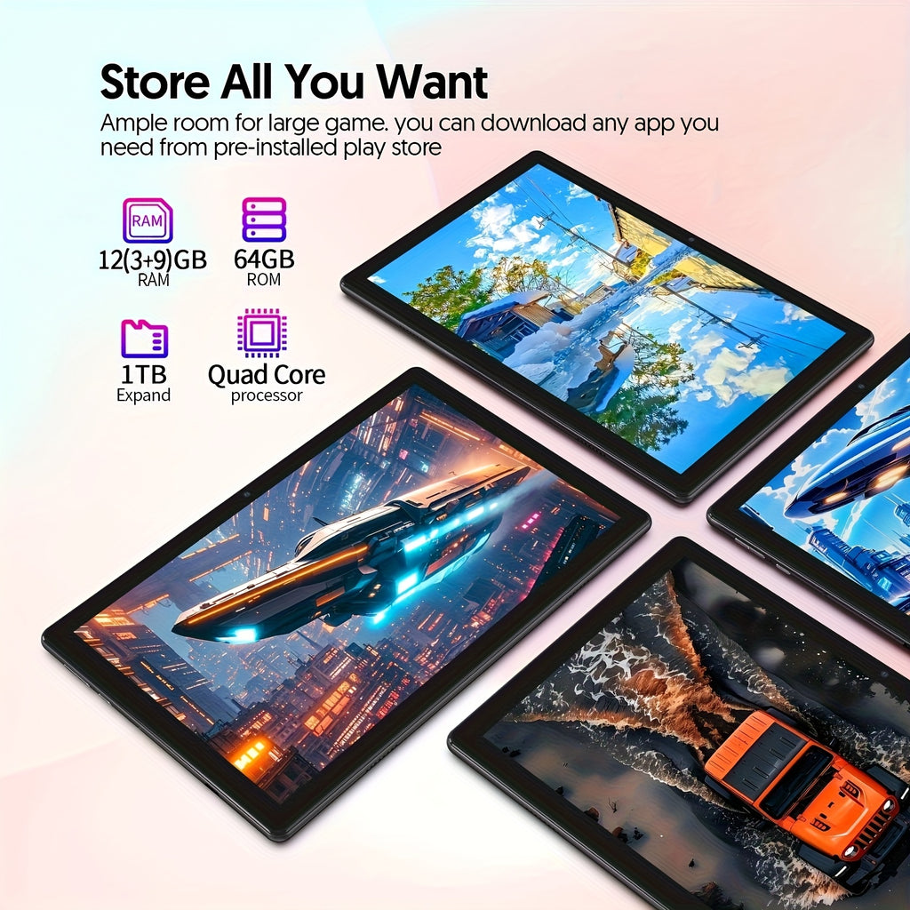 Android Tablet 10.1 Inch 12GB RAM 64GB ROM with Wireless, Leather - product gallery image 3