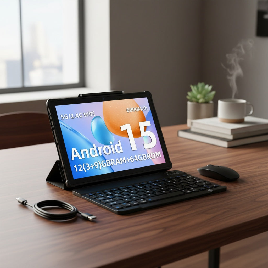 Android Tablet 10.1 Inch 12GB RAM 64GB ROM with Wireless, Leather - product gallery image 6