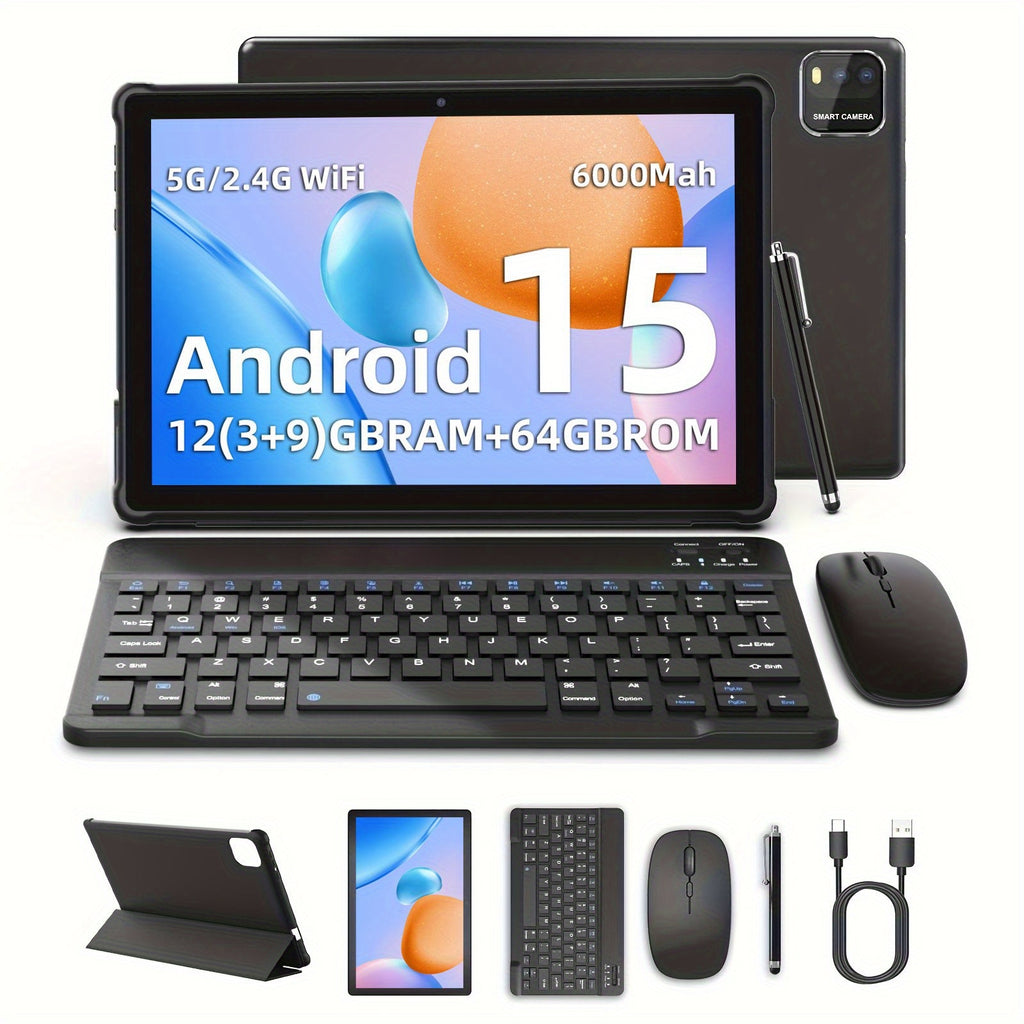 Android Tablet 10.1 Inch 12GB RAM 64GB ROM with Wireless, Leather