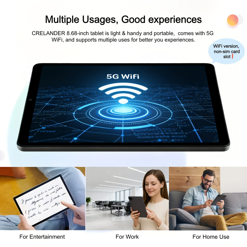 Android Tablet CRELANDER 8.68 Inch 16GB RAM 128GB for travel - product gallery image 2