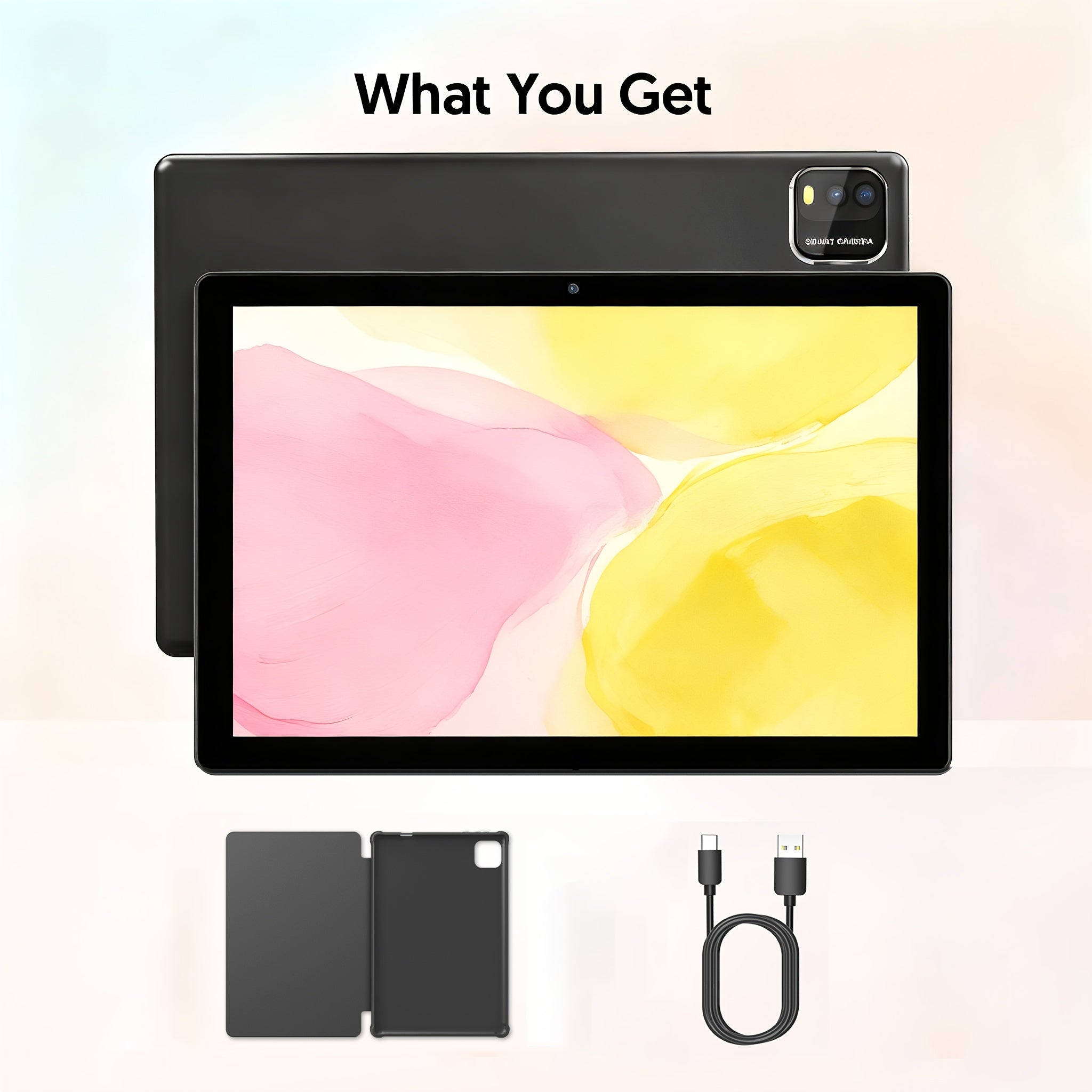Android Tablet Inch 12GB RAM 64GB ROM 1TB with Wireless, Leather - 10" tablet & leather case option