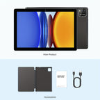 Android Tablet Inch WiFi 12GB RAM 64GB ROM with Wireless, 5G - Black tablet+case, 3GB+64GB option
