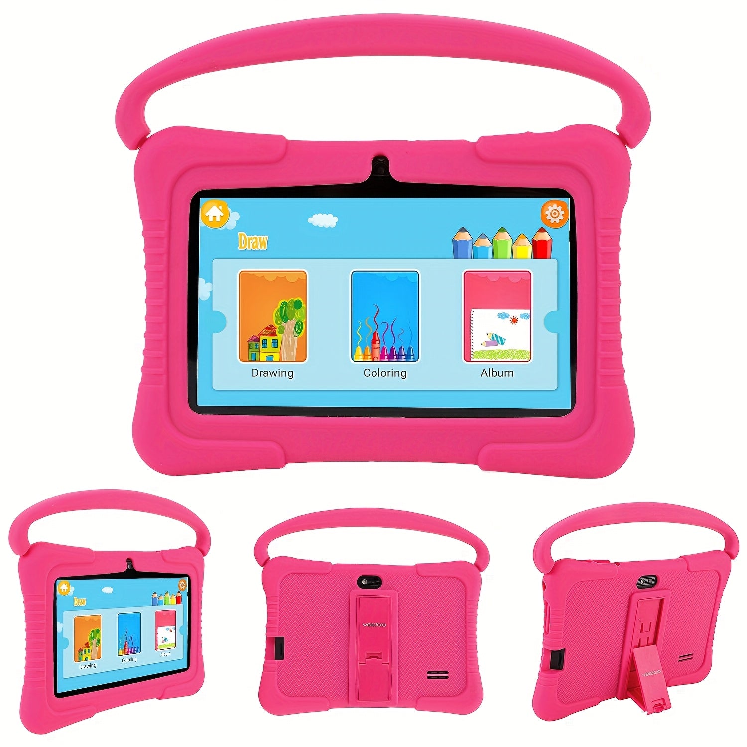 Android Tablet Kids Inch 1GB RAM 16GB Storage with Silicone - pink option