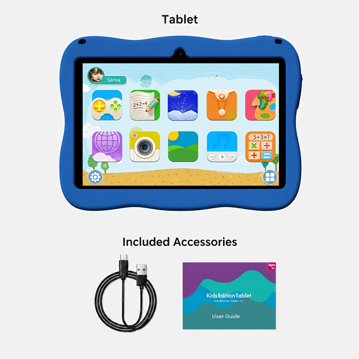 Android Tablet Kids Inch 4GB RAM 32GB ROM with 2GB+32GB - Blue, 2GB+32GB option