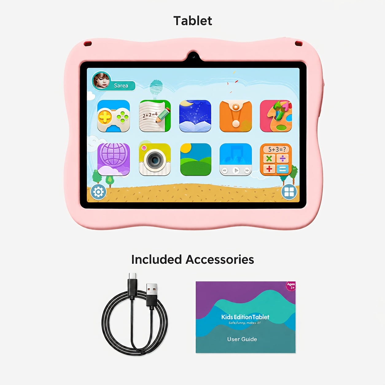 Android Tablet Kids Inch 4GB RAM 32GB ROM with 2GB+32GB - Pink, 2GB+32GB option
