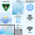 Android Tablet QDDQ 10.1 Inch Keyboard Wireless Mouse with 26GB, 256GB - product gallery image 2
