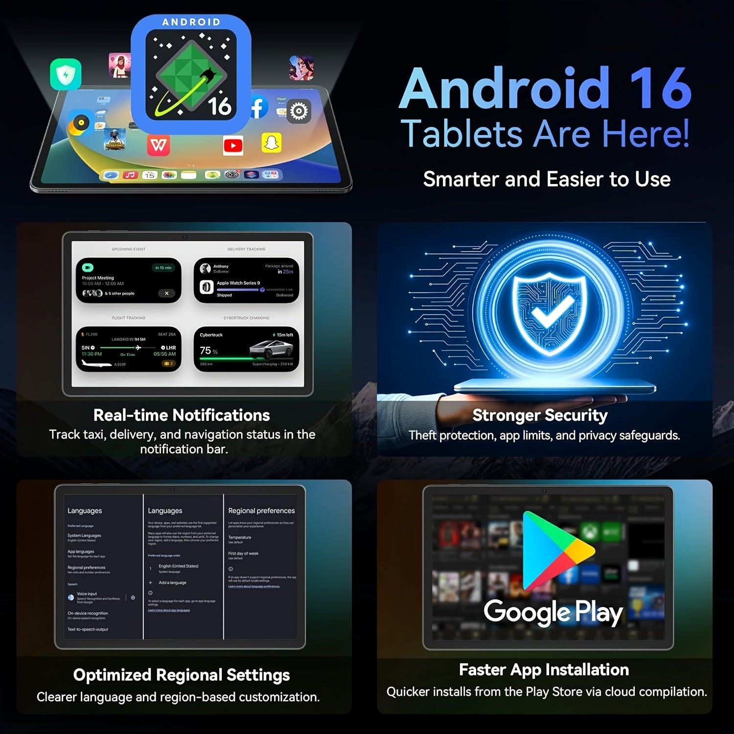 Android Tablet TABWEE T90 Inch FHD 24GB RAM with 128GB, 8GB+128GB - product gallery image 3