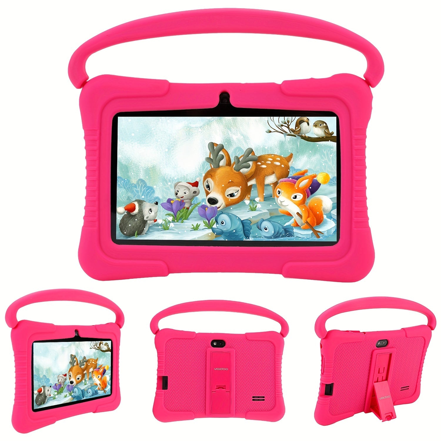 Android Tablet Veidoo Inch Kids 1GB RAM 16GB with Silicone, 1+16GB - pink color, 1+16GB option