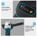 Angle Grinder with Wireless, Wheels, 125mm, Metal for gardens and patios - product gallery image 10