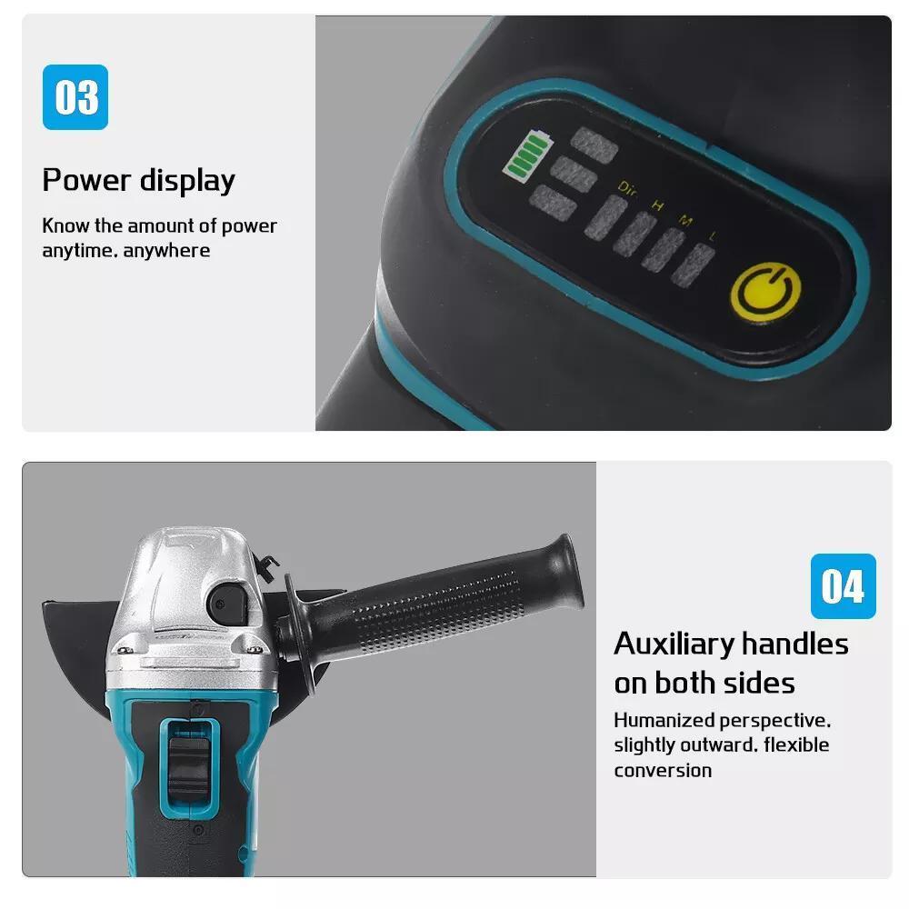 Angle Grinder with Wireless, Wheels, 125mm, Metal for gardens and patios - product gallery image 10