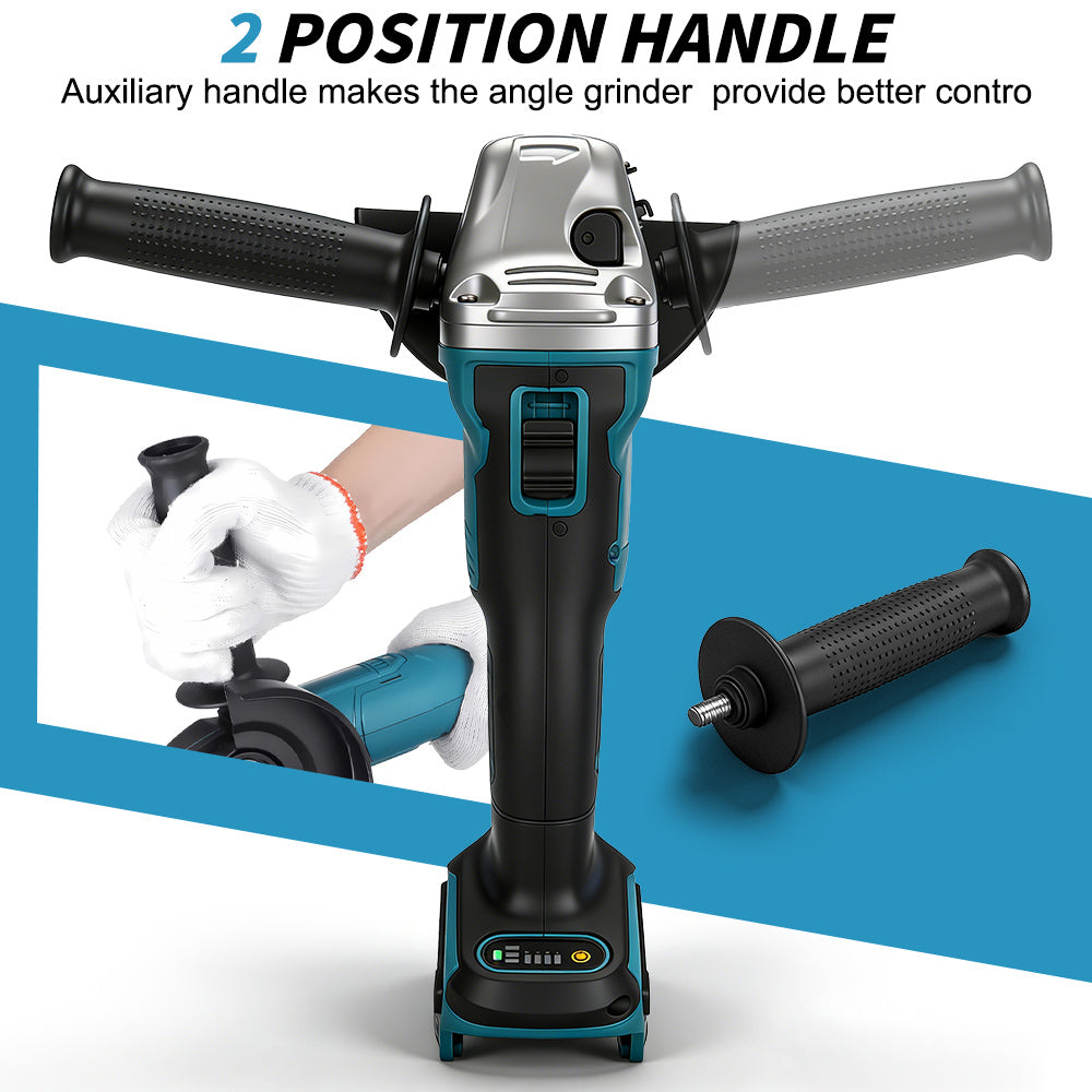 Angle Grinder with Wireless, Wheels, 125mm, Metal for gardens and patios - product gallery image 2